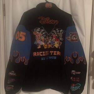 Disney Black & Blue Racing Jacket with Orange Accents